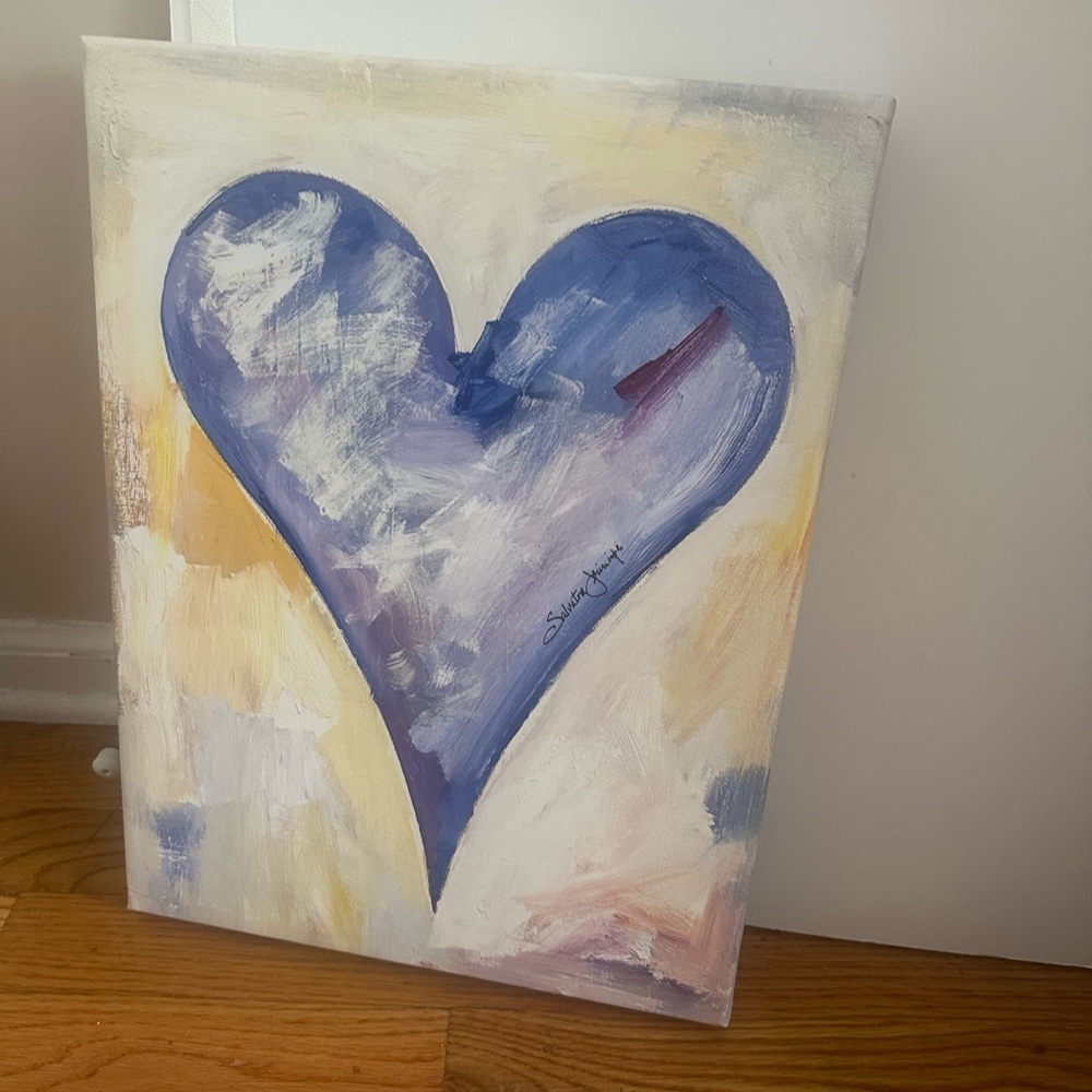 Vibrant Blue Heart Canvases (3)  by Salvatore Principe